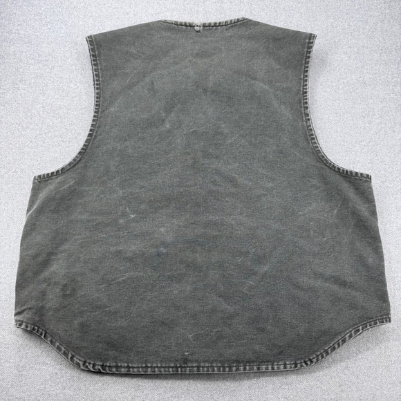 Vintage Carhartt Sherpa Lined Vest Mens XL Moss Green Canvas Workwear USA Made - Picture 11 of 13